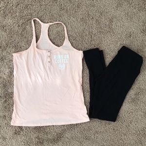 Pink tank top w/ free leggings
